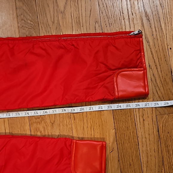 VINTAGE OBERMEYER SIDE ZIPPER SNOWPANTS RED NYLON - Picture 10 of 10